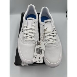 Adidas 8M / W9 3MC Vulc B22705 White Canvas Lace Up‎ Athletic Shoes Sneakers